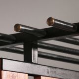 Italian Vintage Elegance – Brass and Teak Wall Clothes Hanger from the 1950