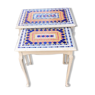 Trundle tables in briare enamels