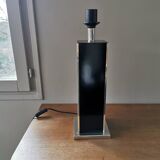 Vintage square black and brass lamp base