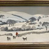 20th century naive snowy landscape by Currie