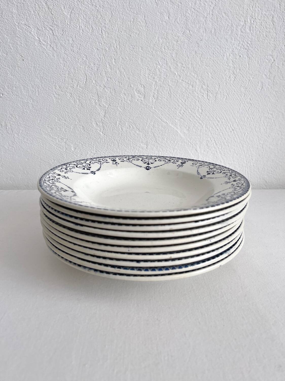 10 earthenware soup plates "Balzac" Choisy le Roi