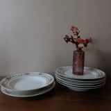 Set of 8 floral design plates | D.R.B. Limoges porcelain