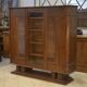 Brutalist display cabinet in oak by Charles Dudouyt, 1940s.