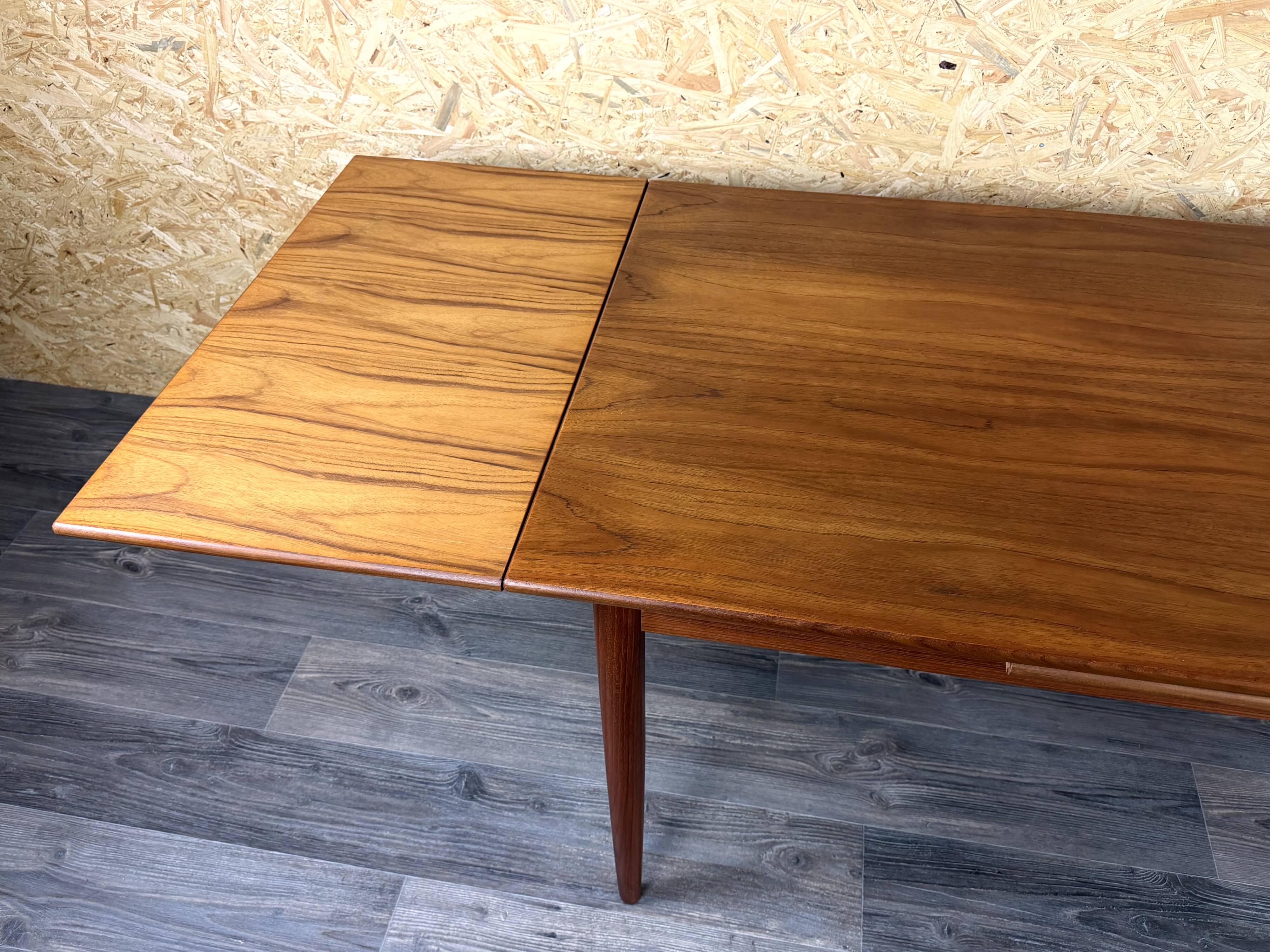 1960s 1970s Teak Dining Table Danish Modern Design Made in Denmark