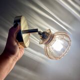 Vintage amber glass globe wall light