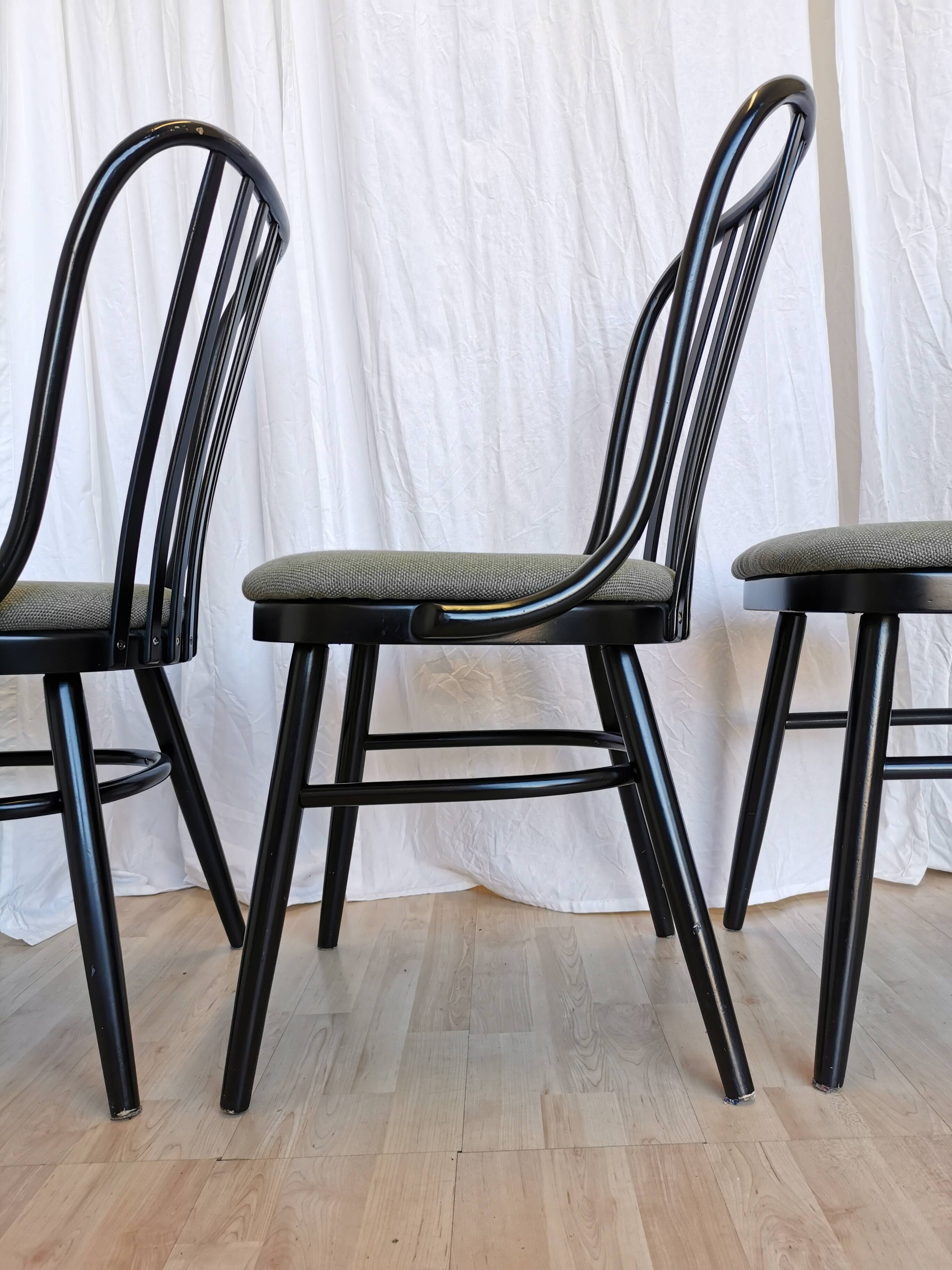Vintage Bentwood Dining Chairs - Set of 4 Ligna Style - 1980s Yugoslavia