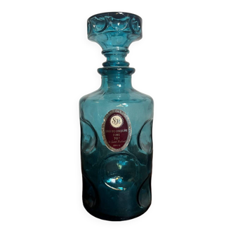 Old molded glass bottle eau de cologne Saint Hubert Paris