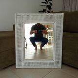 Vintage Boho rattan mirror from the 60s/70s 73*61 cm
