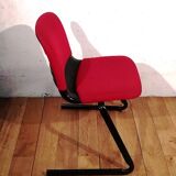 Chaise vintage tissu rouge