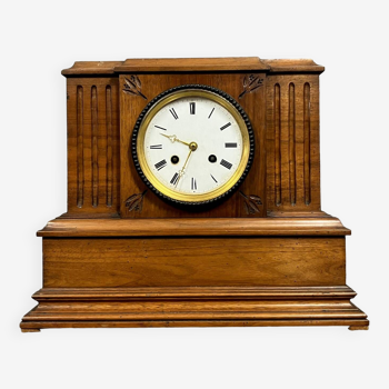 Walnut clock, Napoleon III period, circa 1880