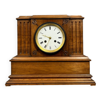 Walnut clock, Napoleon III period, circa 1880