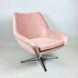 Pink swivel armchair, 1980s