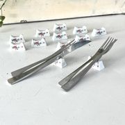 French Porcelain Knife Rests Set of 12 Floral Table Knife Holders
