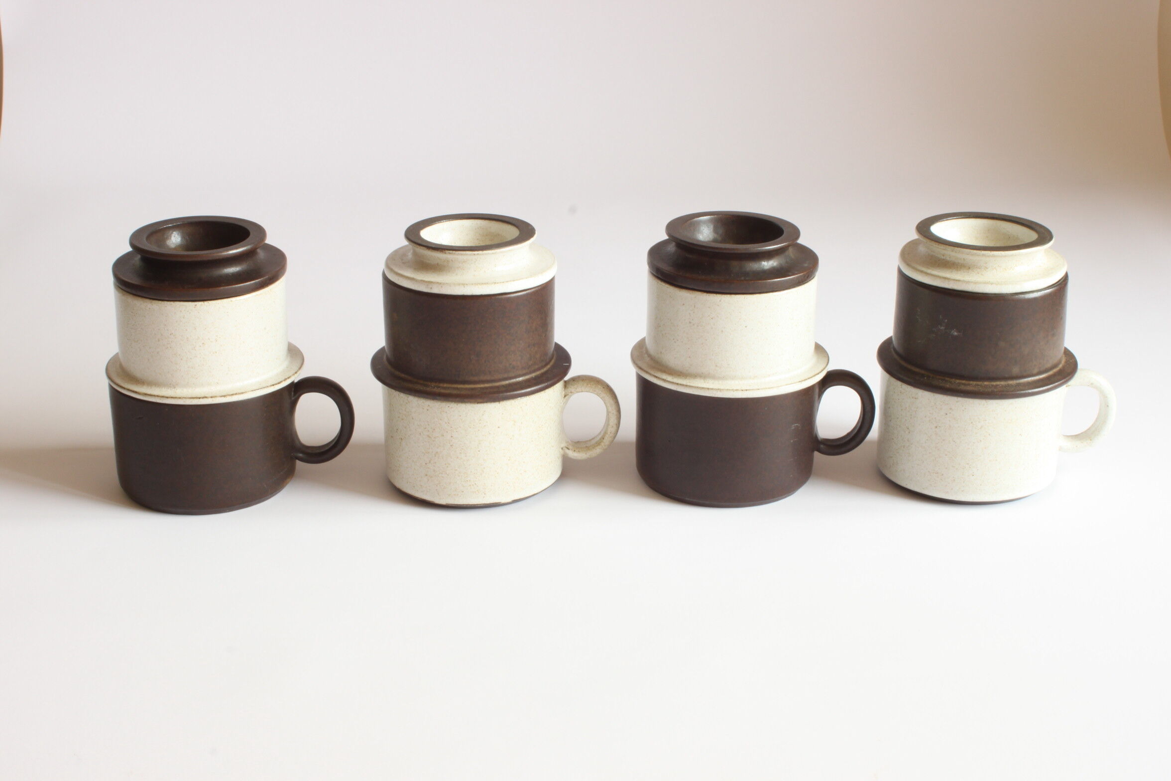 Ceramic filter coffee cups by Zaalberg Holland, 1960s.