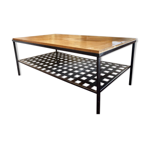 table basse acier/verre