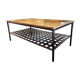 Coffee table in steel/glass or oak.