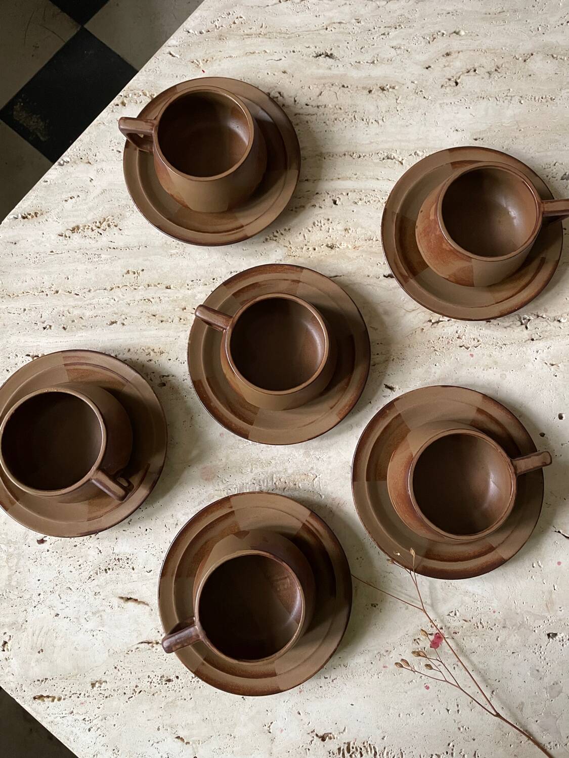 Japanese-style stoneware tea or coffee service