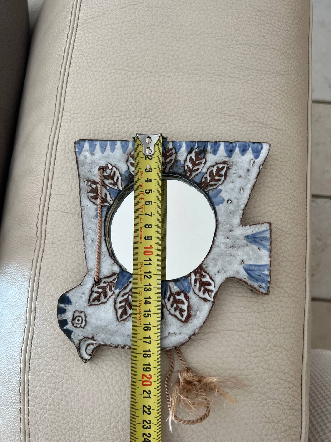 Vallauris earthenware bird mirror