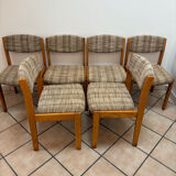 Lot de 6 chaises vintage en bois – style années 70