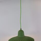 Two lamps/ pendant lamps in recycled cardboard, pink and green, seletti