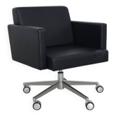 Fauteuil Lounge en Cuir et Chrome par Poltrona Frau, années 90