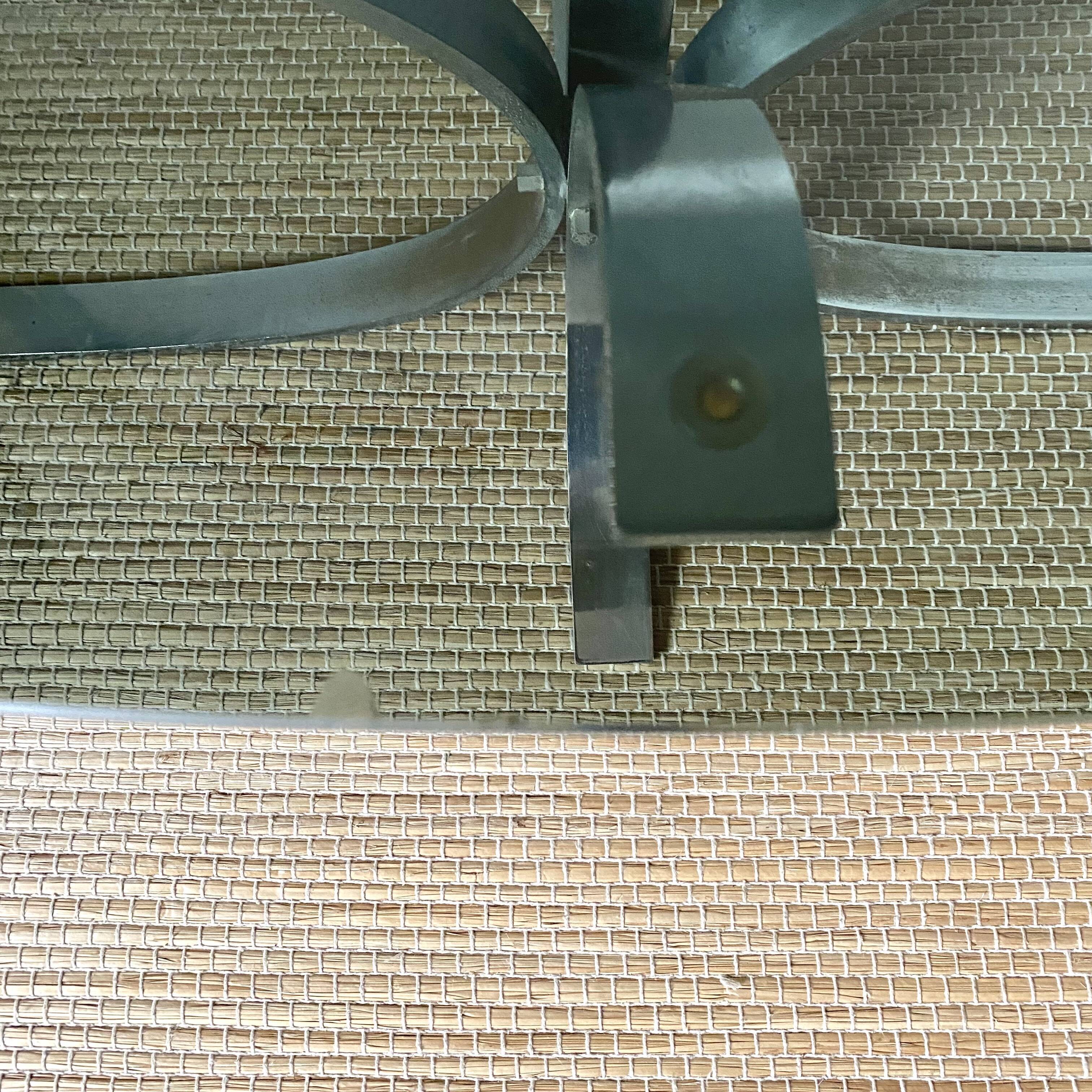 Design coffee table in metal and smoked glass 70s