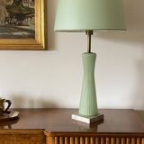 Mid-century modern green Murano glass Table lamp, Barovier & Toso style  Italy, 1940s