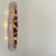 Vintage XL "stained glass" wall sconce in cement and glass, Sweden 1950