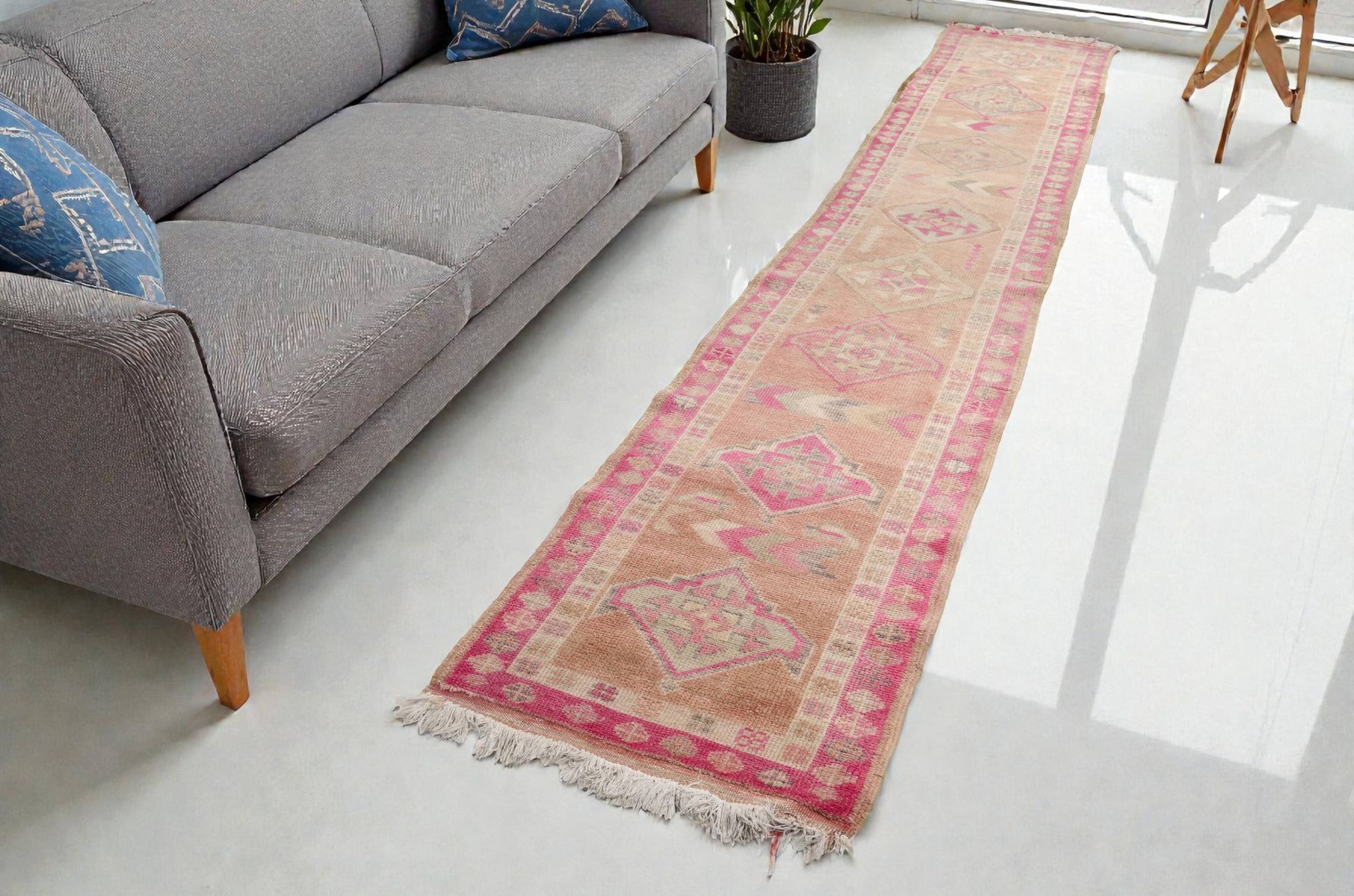 Tapis de couloir antique anatolien