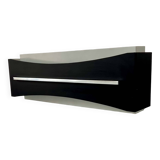 Vintage modernist wall lamp, black, white and chrome, France 1960
