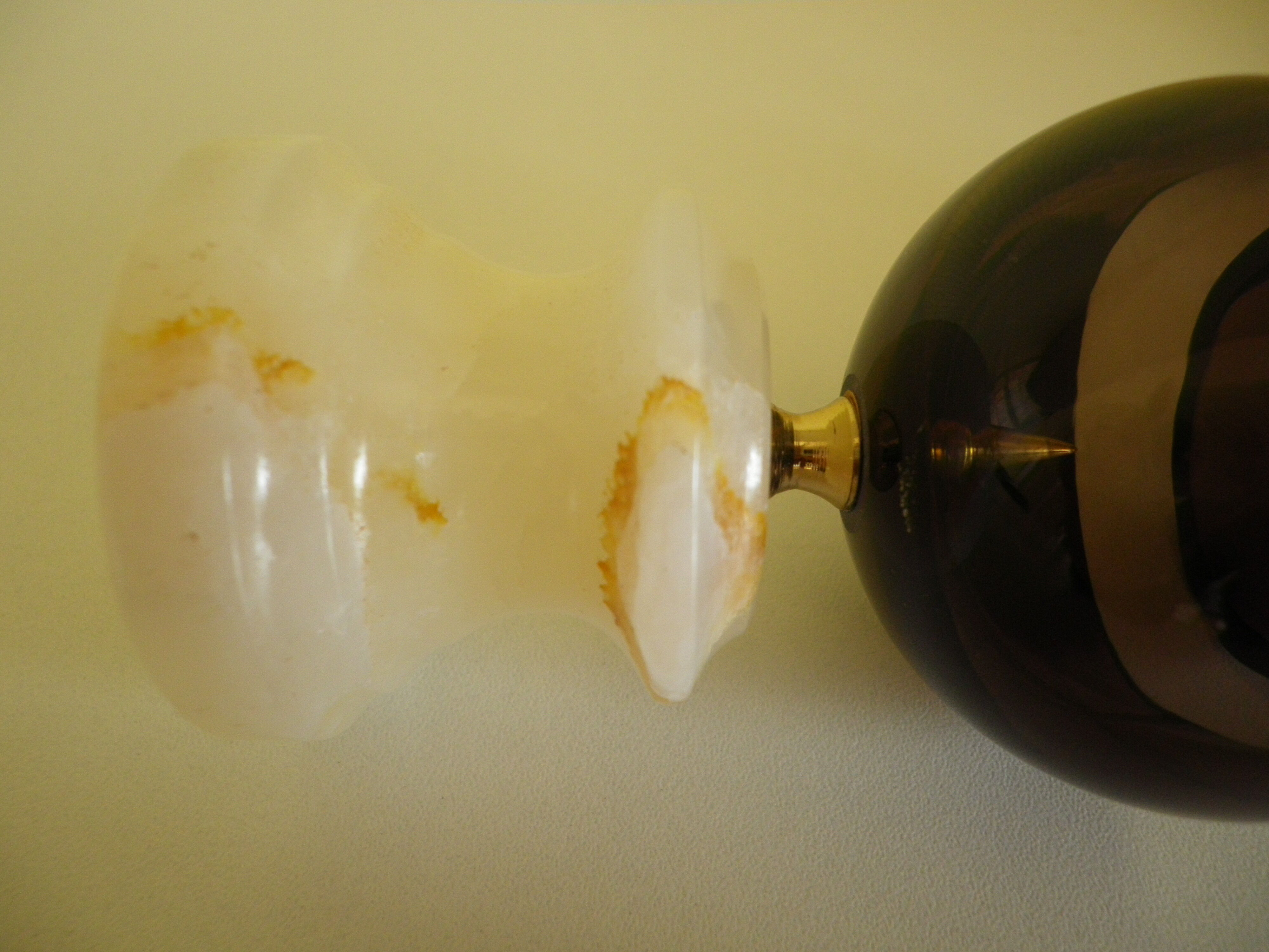 Pair of candlesticks in Crystal and onyx stone