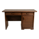 Vintage Wooden Desk and Wall Shelf Set with Rattan – Juncosa