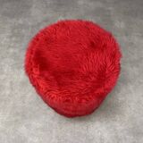 Chest stool in vintage red moumoute