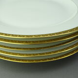 Six flat plates gold inlays by Chastagner in Limoges