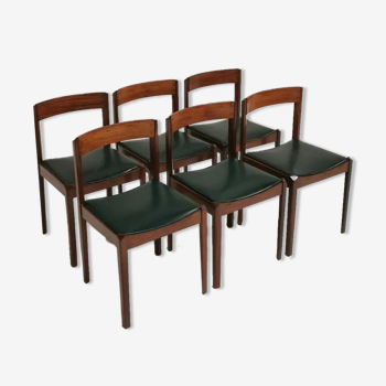 Ensemble de 6 chaises italiennes en palissandre, gessef, 1960