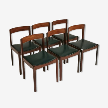 Set of 6 italian rosewood chairs, gessef, 1960