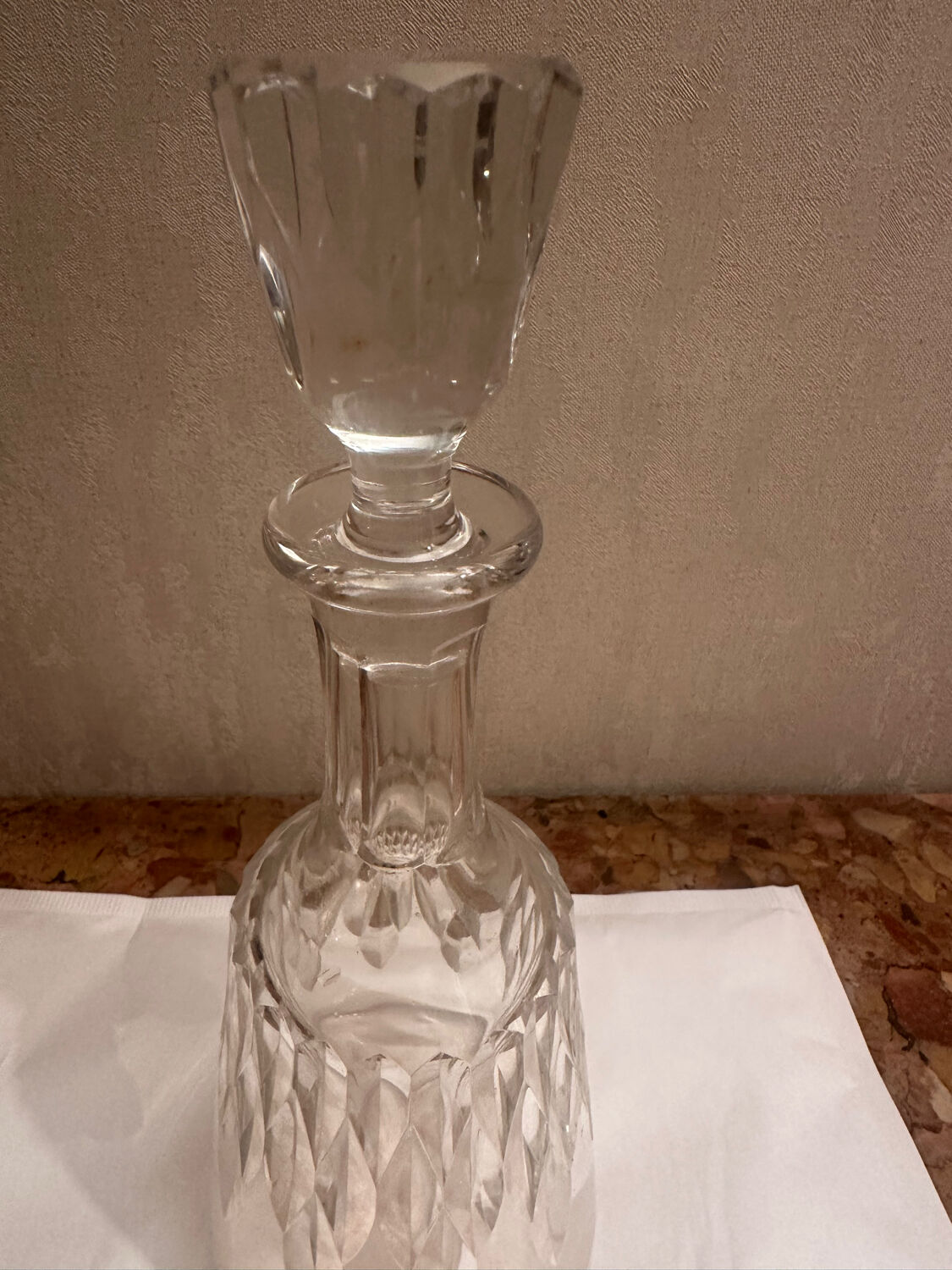 Baccarat Crystal Wine Carafe Model Carcassonne stamped