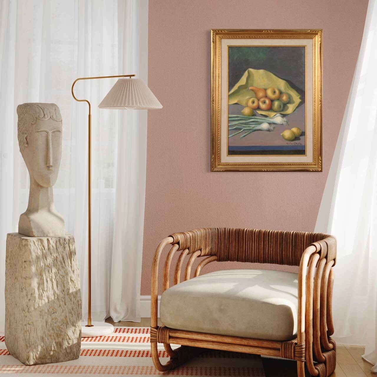 Italian painting Still life signed by Valentino Ghiglia