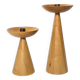 Bougeoirs en bois tourné IKEA vintage | Paire