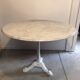 Old round table cast-iron central feet and marble tray 1960