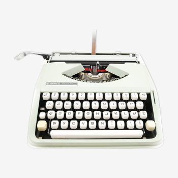 Machine à écrire Hermes baby verte tilleul vintage 1968