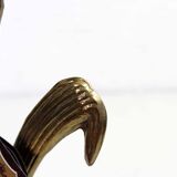 Art Nouveau brass flower candle holder