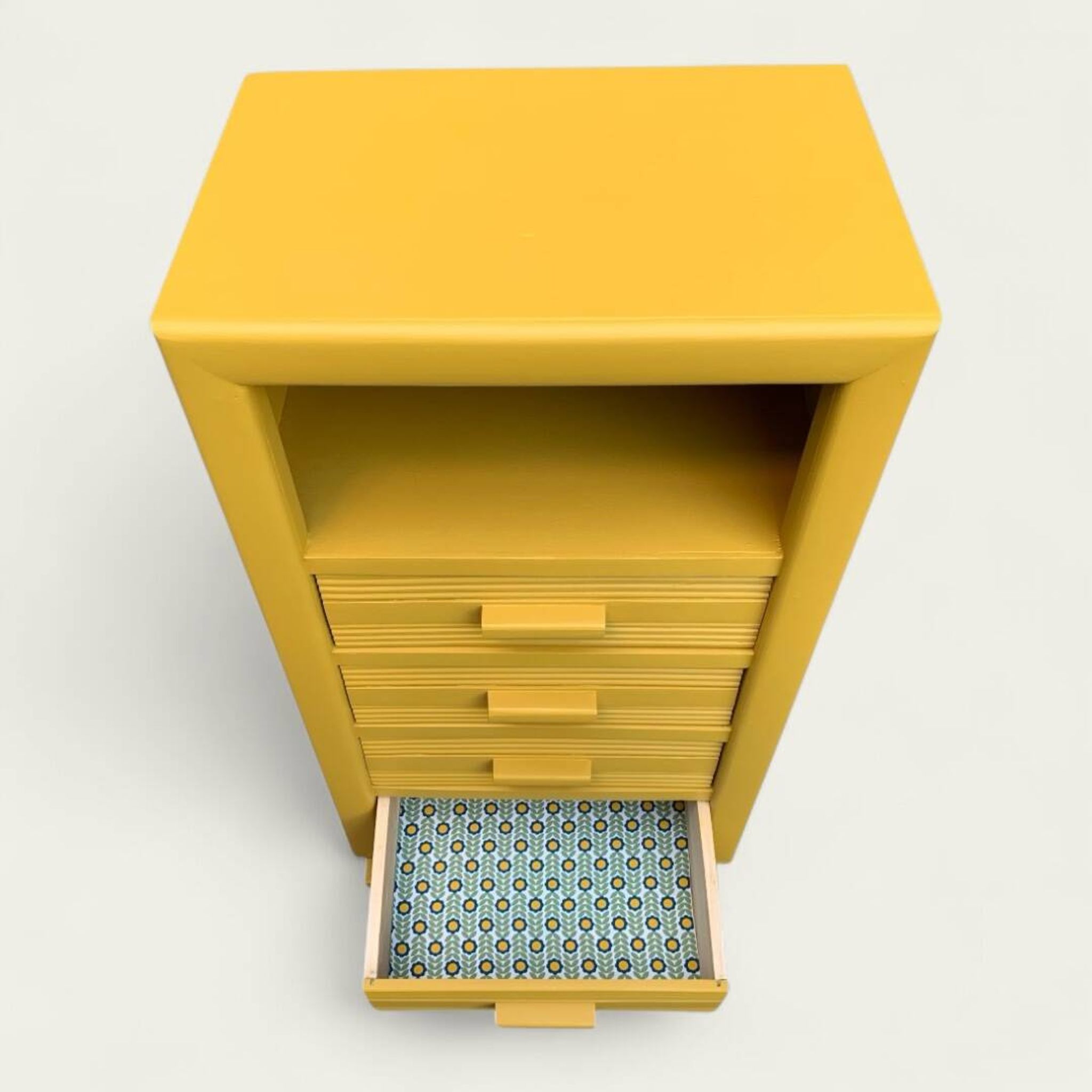 Ochre yellow Art Deco chest of drawers