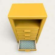Ochre yellow Art Deco chest of drawers