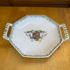 Old style moustiers plate white ceramic polychrome decor vintage