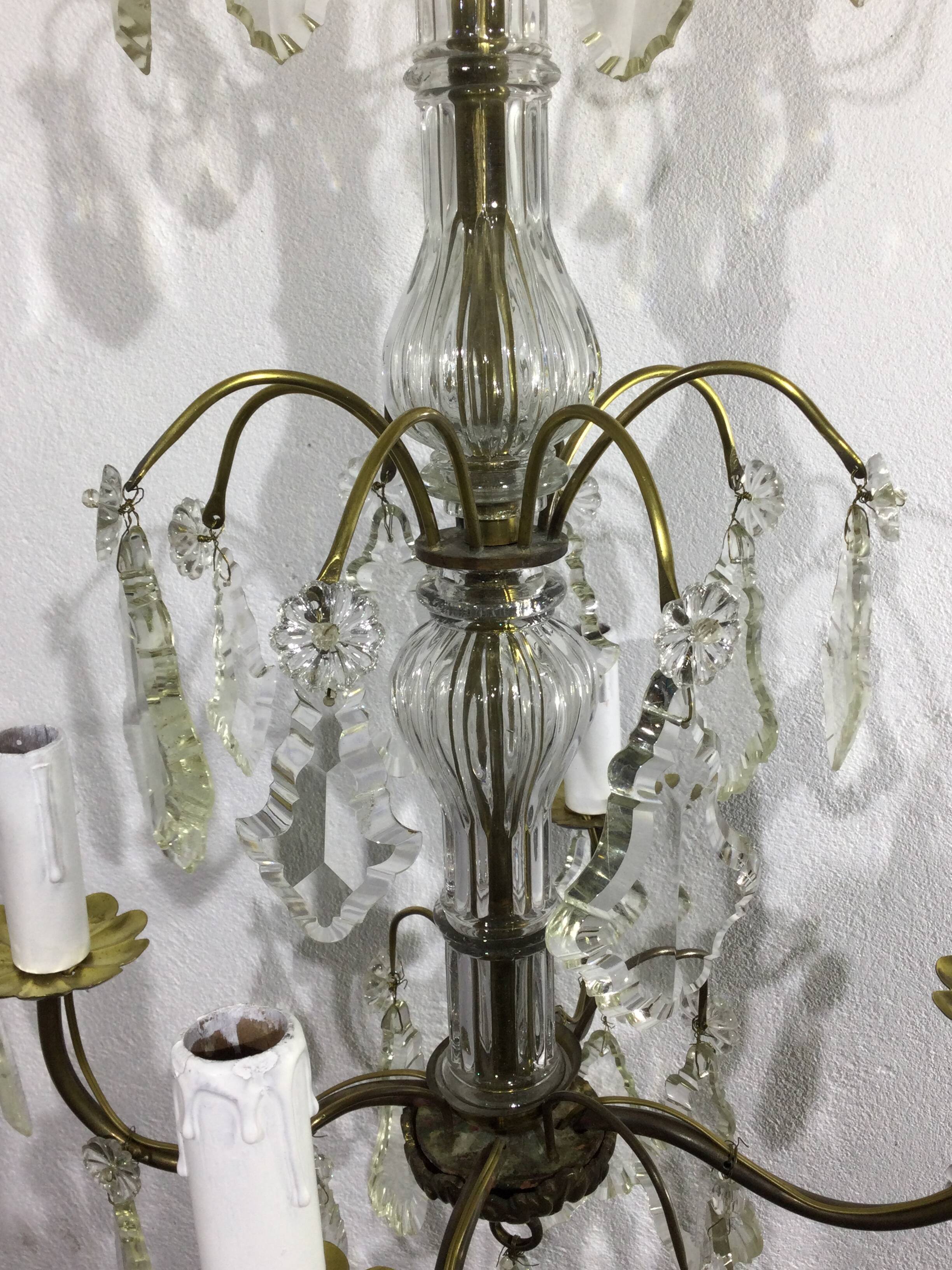 Chandelier 4 lights bronze and tassels