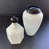 2 vases en verre d’art de Murano Vetriarte signés, Italie 1988