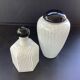 2 Designer Vases Art Glass Italy Murano Vetriarte 1988 Signed Filigree