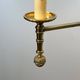 Reading Lamp in Mahogany and Gold Brass with Articulated Arm and Tripod Base