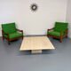 Italian coffee table in travertine, Roche Bobois edition, 70s/80s.